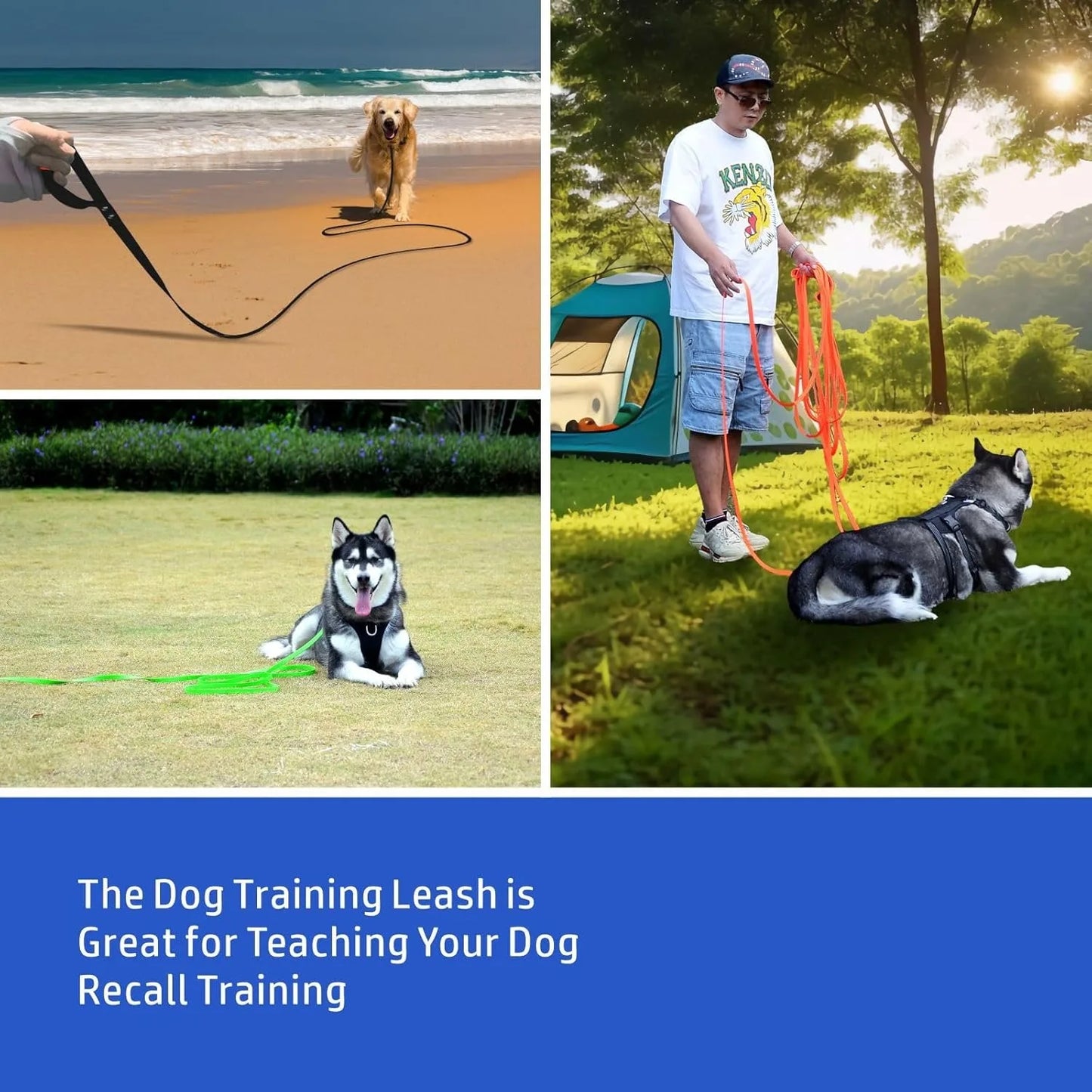 Waterproof Dog Leash Long Pvc Pet Leashes Easy to Clean Rope for Small Medium Large Big Dogs Walking Traning Lead 3M 5M10M 15M