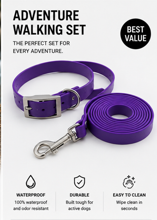 Lumo Pawz™ Dog Collar & Leash Set – Durable & Comfortable